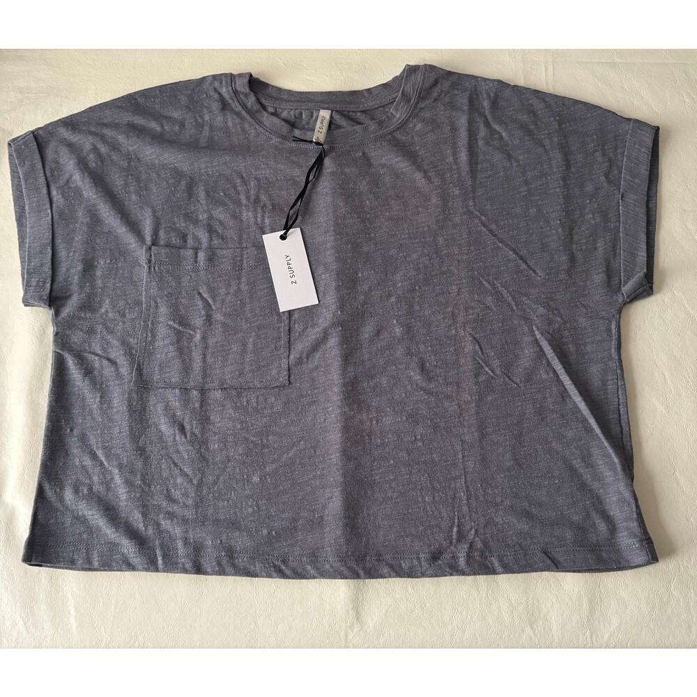 New Z Supply Keeley Crew Tee in Jet Set Grey Women's Size L - Picture 3 of 8